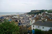 Sicht von oben auf Hastings